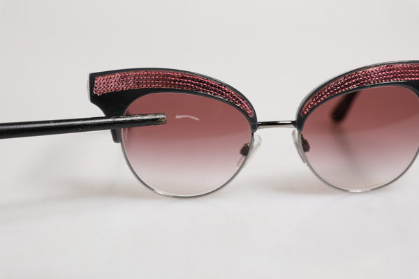 Dolce & Gabbana Black Pink Mirrored Cat Eye DG6109 Sequined Sunglasses