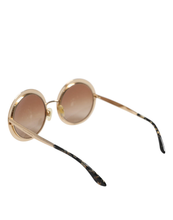 Dolce & Gabbana Gold Brown Gradient Round Frame DG2179 Eyewear Sunglasses