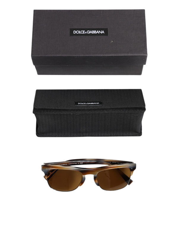 Dolce & Gabbana Brown Striped Acetate Square DG4305 Eyewear Sunglasses