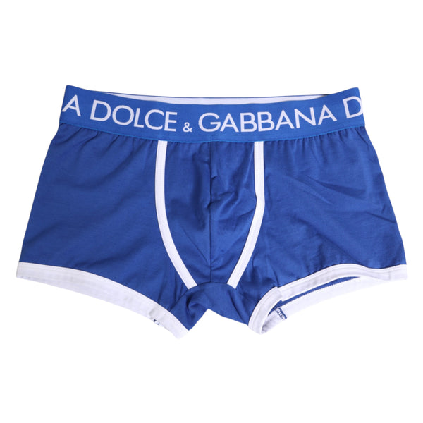 Dolce & Gabbana Blue Cotton Stretch Regular Boxer Underwear