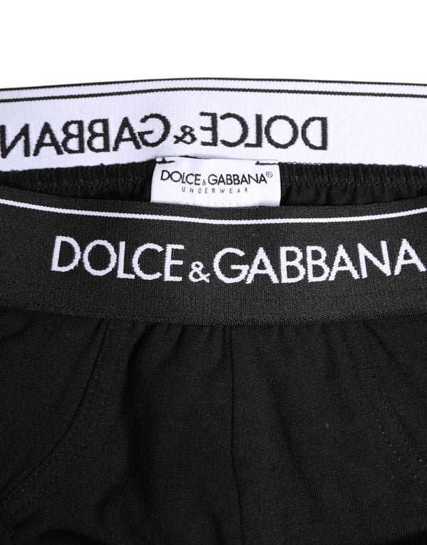 Dolce & Gabbana Black Cotton Stretch Regular Brief Underwear