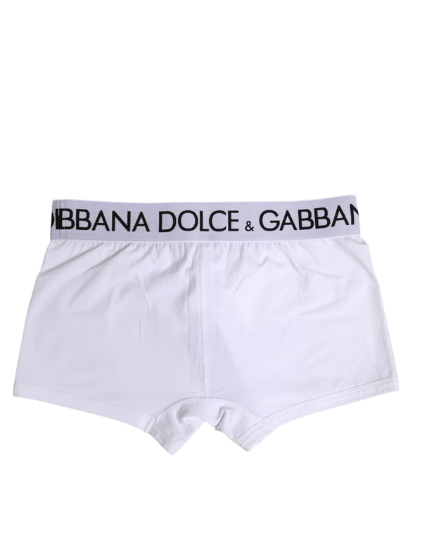 Dolce & Gabbana White Cotton Stretch Regular Boxer Underwear