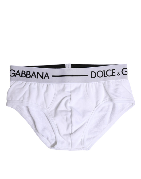 Dolce & Gabbana White Cotton Stretch Regular Brief Underwear