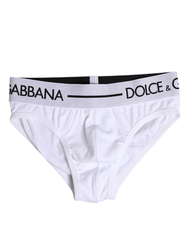 Dolce & Gabbana White Cotton Stretch Regular Brief Underwear