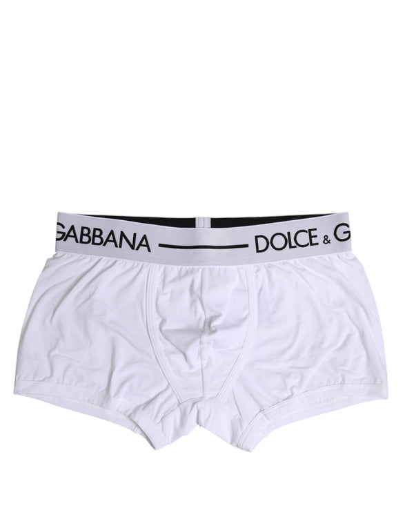 Dolce & Gabbana White Cotton Stretch Regular Boxer Underwear