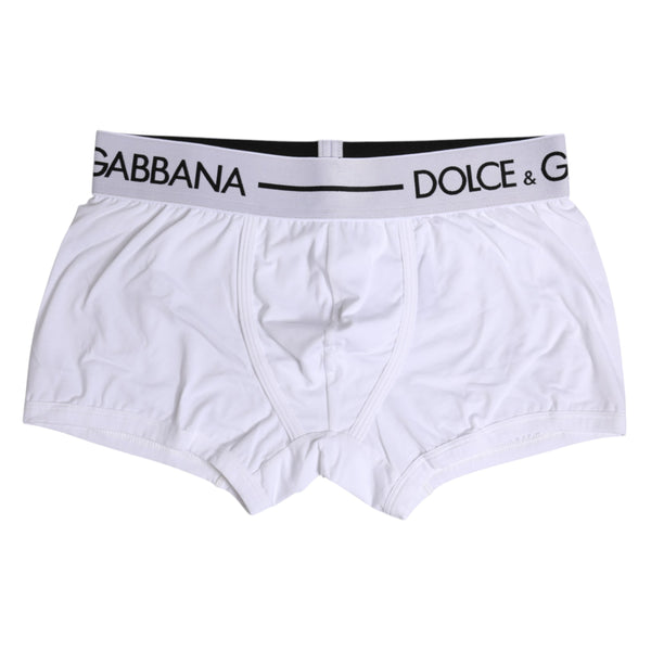 Dolce & Gabbana White Cotton Stretch Regular Boxer Underwear