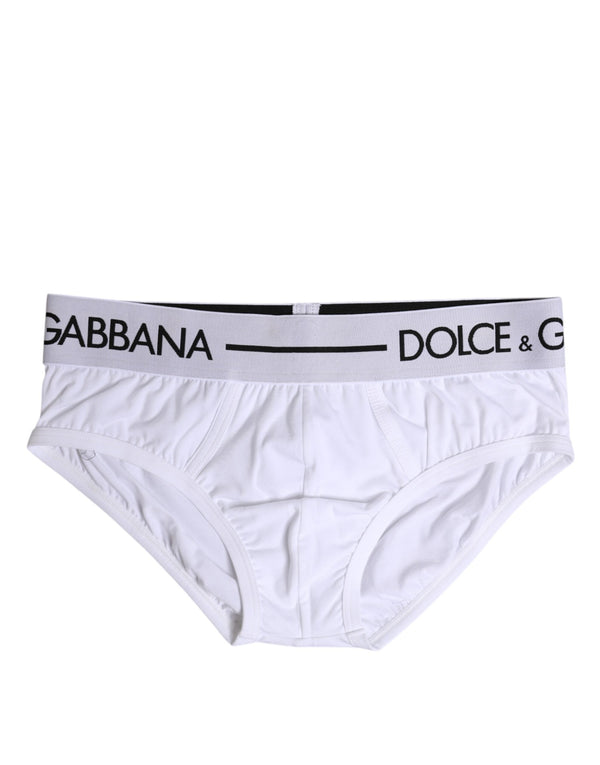 Dolce & Gabbana White Cotton Stretch Regular Brief Underwear