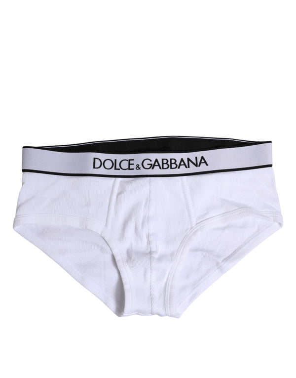 Dolce & Gabbana White Cotton Stretch Regular Brief Underwear