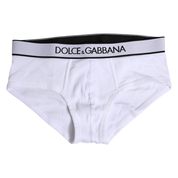 Dolce & Gabbana White Cotton Stretch Regular Brief Underwear