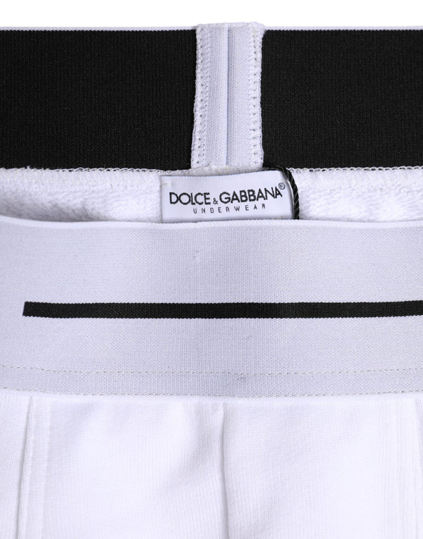 Dolce & Gabbana White Cotton Stretch Regular Boxer Underwear