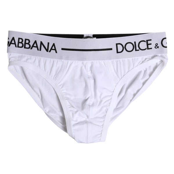 Dolce & Gabbana White Cotton Stretch Regular Brief Underwear