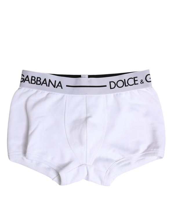 Dolce & Gabbana White Cotton Stretch Regular Boxer Underwear