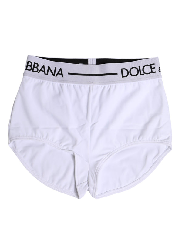 Dolce & Gabbana White Nylon Logo Waistband Boxer Brief Underwear