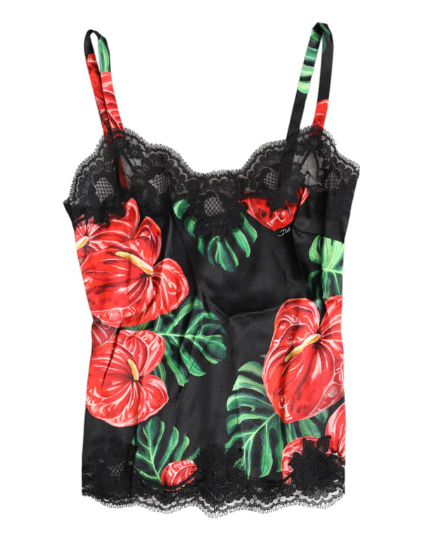 Dolce & Gabbana Multicolor Floral Silk Tank Lingerie Underwear