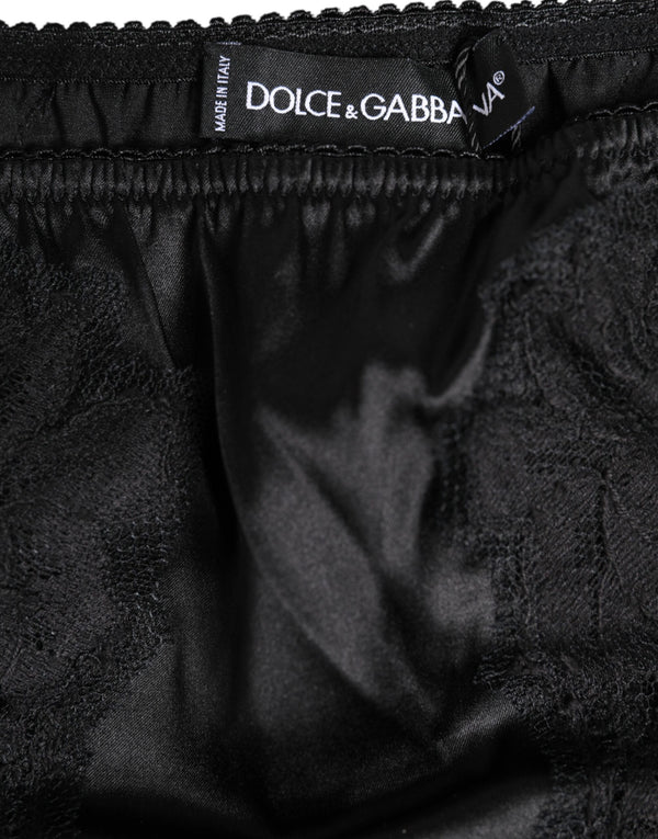 Dolce & Gabbana Black Silk Lace Stretch Bikini Panty Underwear