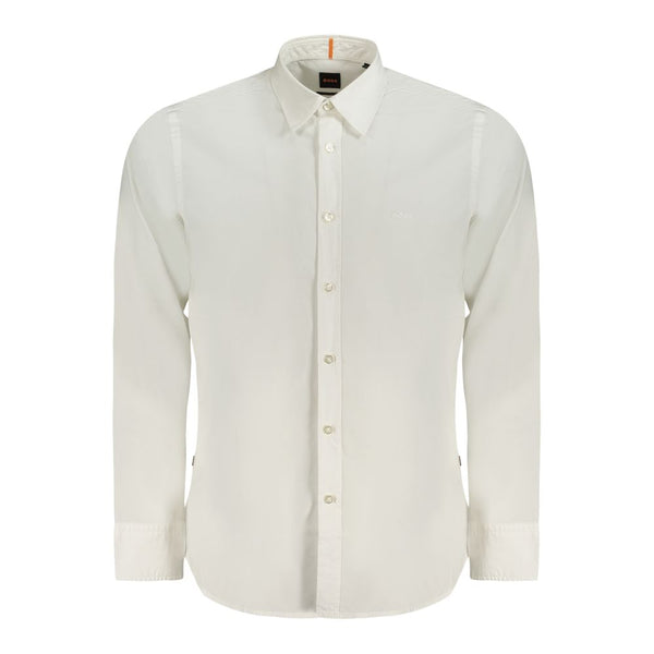 Hugo Boss White Cotton Men Shirt