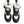 Dolce & Gabbana Black White Padded Lace Up Short Boots Shoes