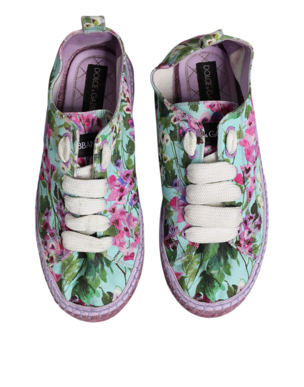 Dolce & Gabbana Multicolor Canvas Espadrilles Sneakers Shoes