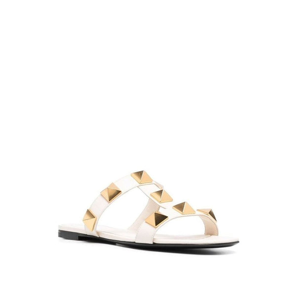 Valentino Garavani Roman Stud Leather Flat Sandals