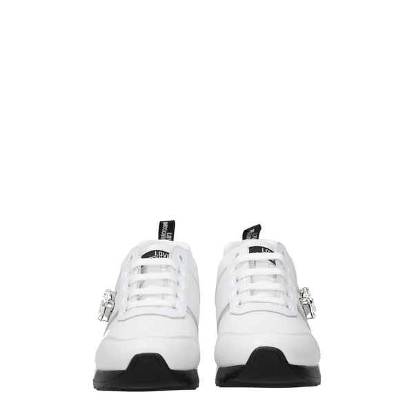 Love Moschino White Leather Low Tops
