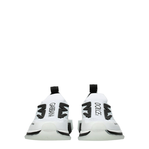 Dolce & Gabbana White Fabric Athletic Sneakers