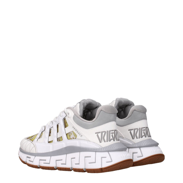 Versace White Leather Athletic Sneakers