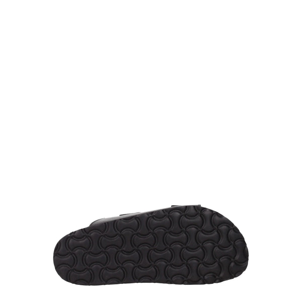 Palm Angels Black Leather Slippers Sandals