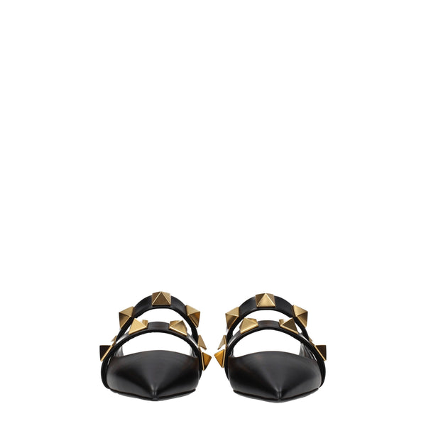 Valentino Garavani Black Leather Mules