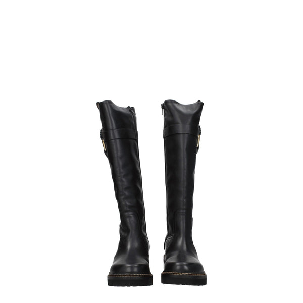 See By Chloé Black Leather Over The Knee