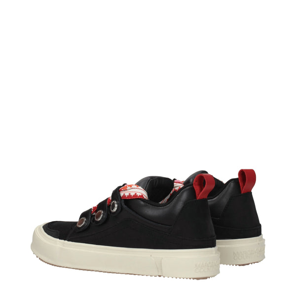 Marcelo Burlon Black Leather Low Tops