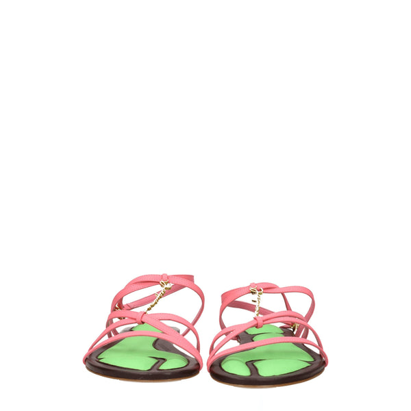 Jacquemus Pink Leather Flat Sandals