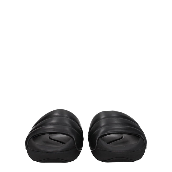 Balmain Black Leather Slippers Sandals