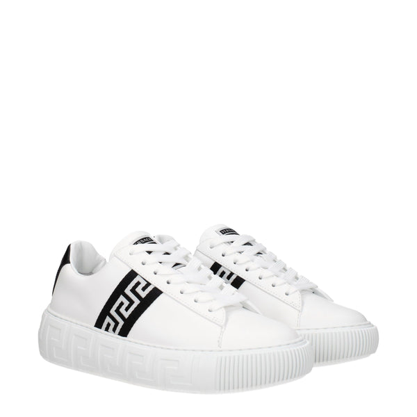 Versace White Leather Low Tops