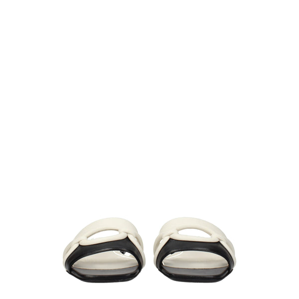 Valentino Garavani Black Leather Slippers Sandals