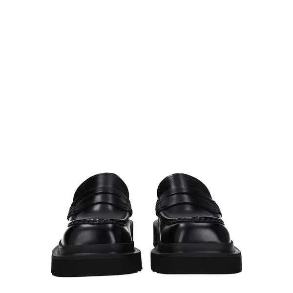 Dolce & Gabbana Black Leather Slip-On Loafers