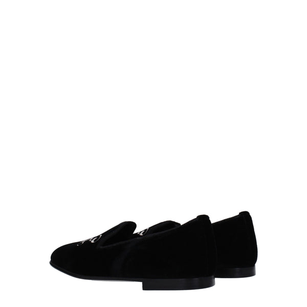 Palm Angels Black Velvet Slip-On Loafers