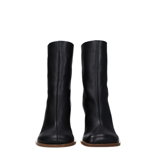 Jacquemus Black Leather Ankle Boots