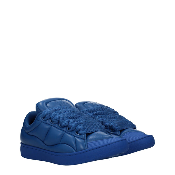 Lanvin Blue Leather Low Tops