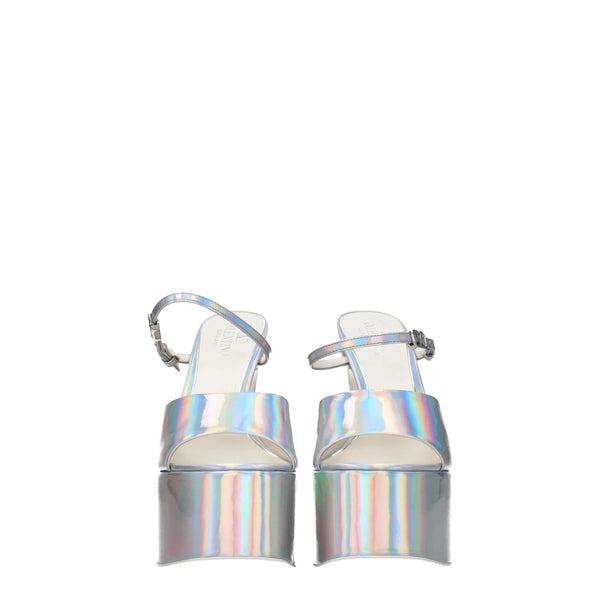 Valentino Garavani Gray Leather Platforms