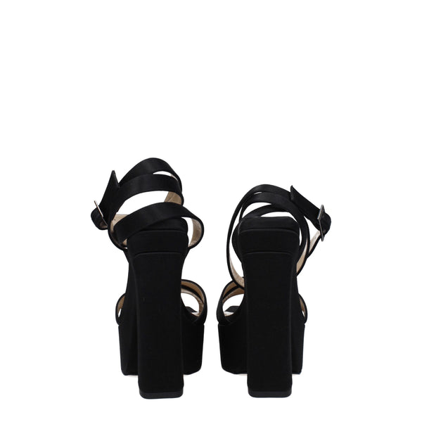 Jimmy Choo Black Satin Platforms