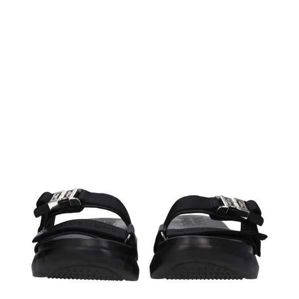 Givenchy Black Fabric Slippers Sandals