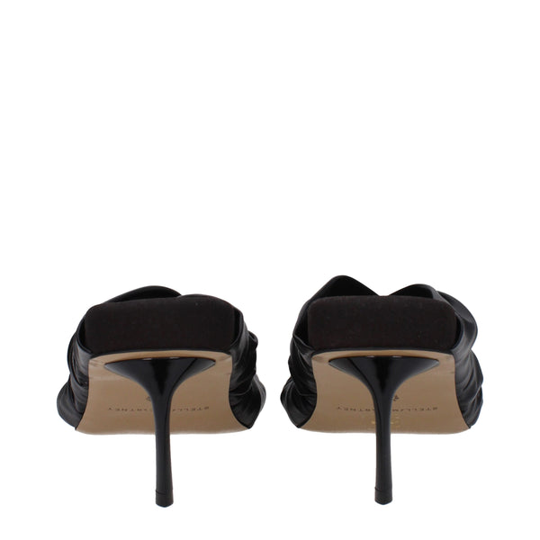 Stella McCartney Black Leather Stiletto Heels Sandals