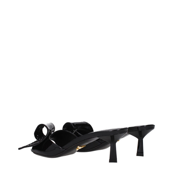 Prada Black Leather Sandals