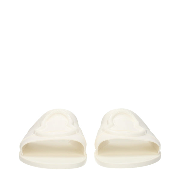 Moncler White Cotton Slippers Sandals