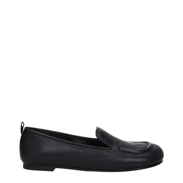 Premiata Black Leather Slip-On Loafers