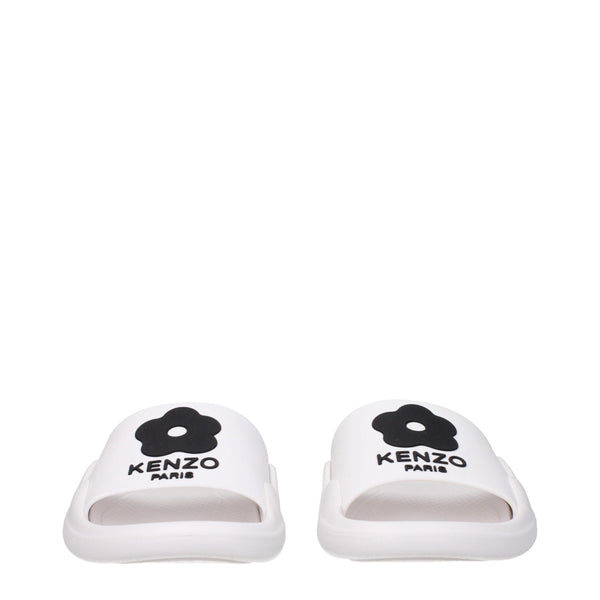 Kenzo White Cotton Slippers Sandals