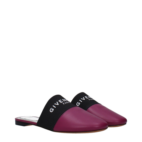Givenchy Purple Leather Slippers Sandals