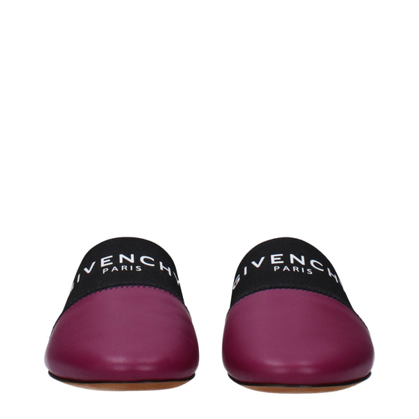 Givenchy Purple Leather Slippers Sandals
