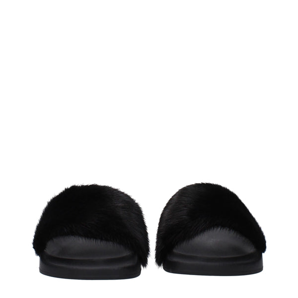 Givenchy Black Cotton Slippers Sandals
