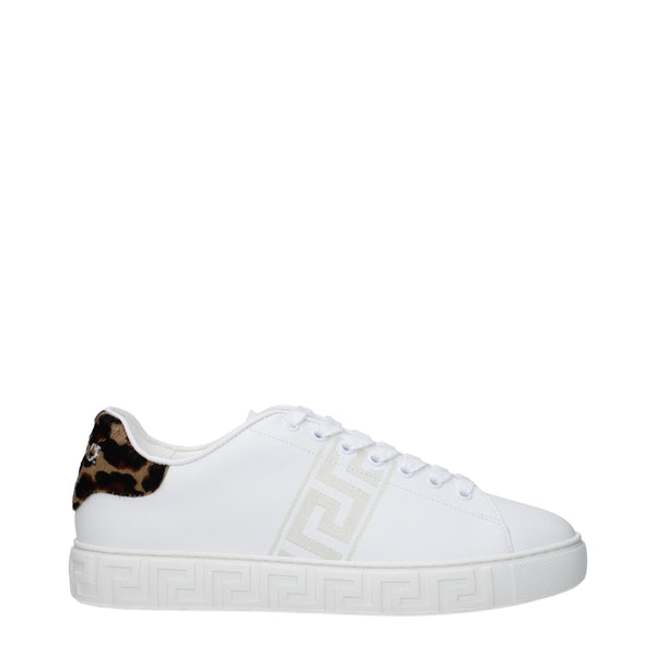 Versace White Leather Low Tops